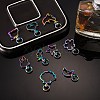 20Pcs 10 Styles Rainbow Color PVD Vacuum Plating Alloy Keychain Clasps JX114A-4