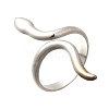 Snake 304 Stainless Steel Open Cuff Rings for Women RJEW-M046-02P-2