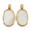 Ion Plating(IP) 304 Stainless Steel Pave Natural White Shell Pendants STAS-B075-23G-1