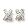 Brass Micro Pave Cubic Zirconia Beads KK-P297-06P-1