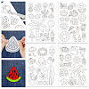 4 Sheets 11.6x8.2 Inch Stick and Stitch Embroidery Patterns DIY-WH0455-101-1