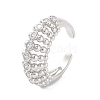 Rack Plating Brass Micro Pave Cubic Zirconia Cuff Rings RJEW-D025-17P-1