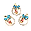 Christmas Theme Brass Micro Pave Cubic Zirconia Pendants KK-K385-120G-2