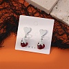 Alloy with Handmade Lampwork Stud Dangle Earrings LA-CBA71FC-01P-D-1