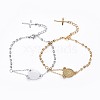 304 Stainless Steel Charm Bracelets BJEW-P258-16-1