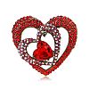 Heart Alloy Rhinestone Brooches for Backpack Clothes PW-WGF90AF-01-1