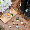 12Pcs 6 Style Animal Resin Pendant Shoe Charms HJEW-DR00001-4