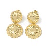 Double Flower Brass Stud Earrings EJEW-K257-06G-2