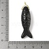 Natural Obsidian Carved Pendants G-P599-07G-01-3