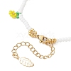 Floral Glass Seed Bead Charm Bracelets for Women BJEW-MZ00306-02-4