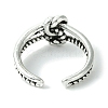 Knot Alloy Open Cuff Ring RJEW-K275-12AS-3