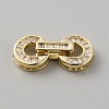 Brass Pave Clear Cubic Zirconia Fold Over Clasps KK-WH0079-35LG-1