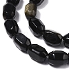 Natural Golden Sheen Obsidian Beads Strands G-F781-A10-01-4