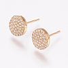 Brass Micro Pave Cubic Zirconia Stud Earrings EJEW-F125-06-2