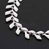 Enamel Wheat Link Chains Bracelet BJEW-P271-02P-04-6