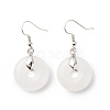 Natural Quartz Crystal Donut Dangle Earrings EJEW-G300-01P-05-2