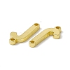 Rack Plating Brass Letter Connector Charms KK-C007-38G-J-3