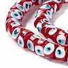 Handmade Evil Eye Lampwork Beads Strands LAMP-F024-01A-02-4