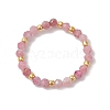 Natural Tourmaline Beaded Stretch Rings for Women RJEW-JR00868-05-2
