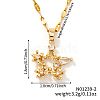 Shiny Brass Clear Cubic Zirconia Pendant Necklaces for Women YA7820-2-2