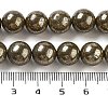 Natural Pyrite Round Beads Strands G-F197-10-10mm-7