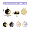 DICOSMETIC 8Pcs 4 Style Rack Plating Brass Enamel Pendants ZIRC-DC0001-13-2