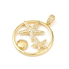 Ocean Brass Micro Pave Cubic Zirconia Pendants LS-KK-K411-04C-G-2