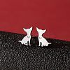 Stainless Steel Dog Stud Earrings PW-WG53AF2-02-1