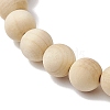 2Pcs Wood Beads Stretch Bracelets for Couple BJEW-JB11305-04-5