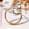 Snake 304 Stainless Steel Open Cuff Rings for Women RJEW-M046-02G-5