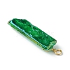 20Pcs Electroplated Natural Quartz Crystal Pendants PALLOY-AB00141-4