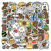 50Pcs Bear Theme Waterproof PVC Stickers Set PW-WG19F41-01-2