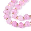 Ombre Effect Dyed Transparent Crackle Glass Beads Strands GLAA-Q111-8MM-06-4