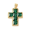 Brass Pave Cubic Zirconia Pendants CU-CBA03AF-17G-02-1
