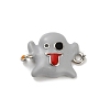 Halloween Brass Light Grey Enamel Connector Charms KK-F915-04A-P-1