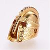 Brass Micro Pave Cubic Zirconia Gladiator Helmet Beads ZIRC-G099-22G-1