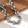 304 Stainless Steel Rhombus Link Chains Bracelets for Men & Women BJEW-D042-29P-2