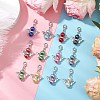 12Pcs Angel Acrylic Pearl with Alloy Pendant Decorations HJEW-JM02754-2