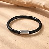 Man's Braided Leather Cord Bracelets BJEW-JB04255-02-7