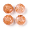 Resin European Beads with Glitter Powder RESI-F055-07F-1