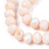 Electroplate Opaque Solid Color Glass Beads Strands EGLA-A034-P6mm-L20-2