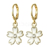 Alloy Enamel Flower Leverback Earrings EJEW-JE05574-4