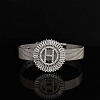 Brass Micro Pave Clear Cubic Zirconia Bangles for Women FS-WGA7409-45-1