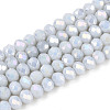 Anti-Tarnish Electroplate Rondelle Glass Beads Strands EGLA-T021-4mm-17-01-1
