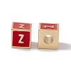 Rack Plating Brass Enamel Beads KK-B060-04G-03Z-1