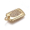 Eco-Friendly Brass Micro Pave Clear Cubic Zirconia Pendants ZIRC-H106-20-4