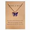 Bohemian Alloy Enamel Butterfly Pendant Necklaces for Women WG0CAA2-14-1