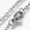 304 Stainless Steel Textured Cable Chain Necklaces NJEW-F248-25A-P-2