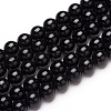 Natural Black Tourmaline Beads Strands X-G-L554-02-8mm-1