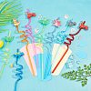 Gorgecraft 8Pcs 8 Colors PET Spiral Drinking Straws AJEW-GF0006-15-5